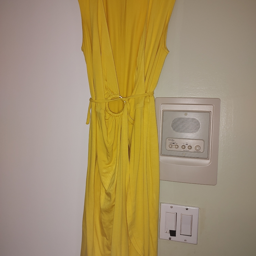 Yellow wrap around dress